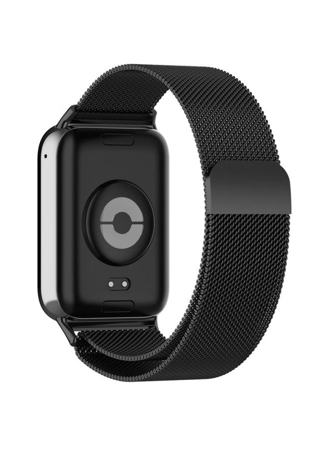 Kmaxai Compatible Milanese Loop Metal Strap For Xiaomi Band 9/8 Pro, Redmi Watch 5/4 Stainless Steel Magnetic Watch Band, Sports Wristband With Creative Magnetic Clasp, Black - Image 2