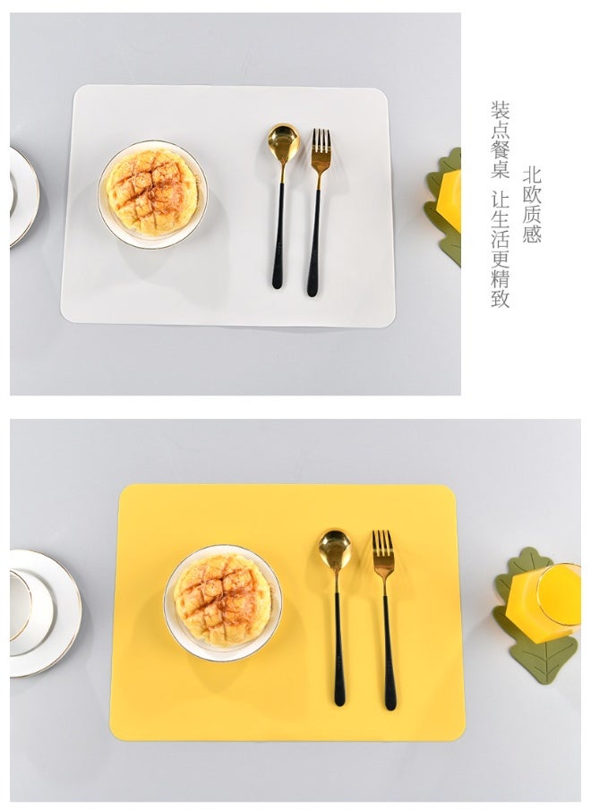 NIBEMINENT 2pcs Silicone Placemat Anti-scalding Food Silicone Insulation Mat Solid Color Kitchen Placemat  - Image 3