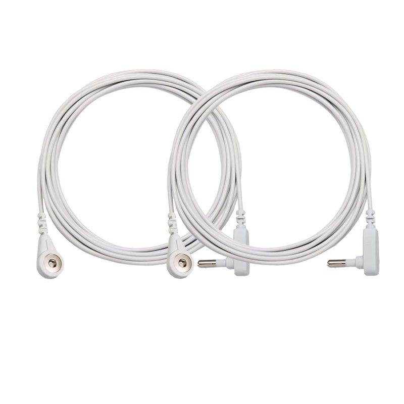 KLASLAV 2 Pack Grounding Cords, Replacement Grounding Cable Accessories for Grounding Sheets Grounding Mat, Fits All Popular Brands White（15 Ft） - Image 1