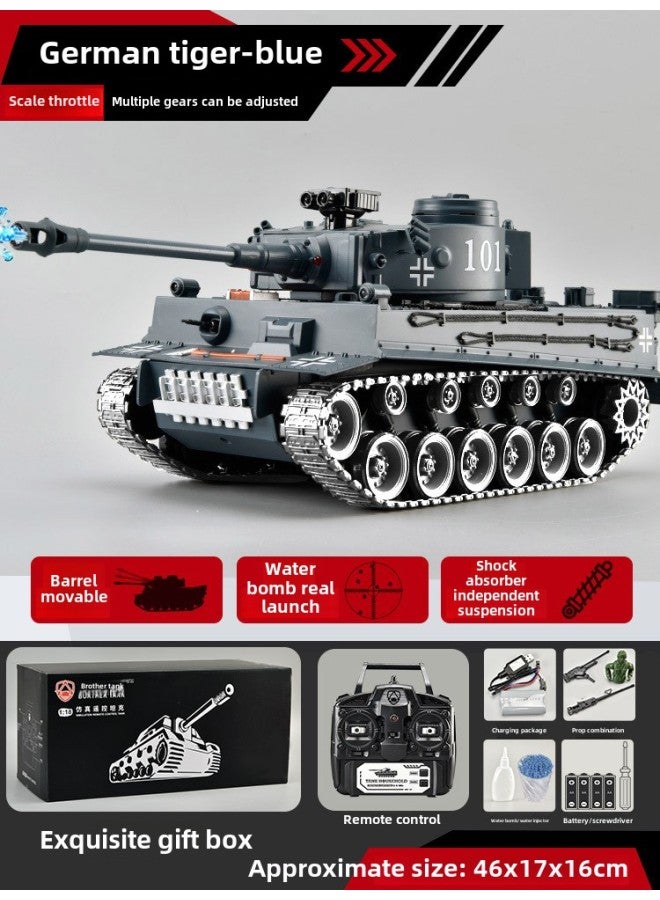 Oversized Tiger Remote Control Tank Toy Professional Boy Electric Kids Alloy Model Car Adult Tiger-Color:⭐Alloy Version 1:18  Exquisite Gift Box-Specifications:Four Sets Of 7.4v Lithium Batteries  - Image 1