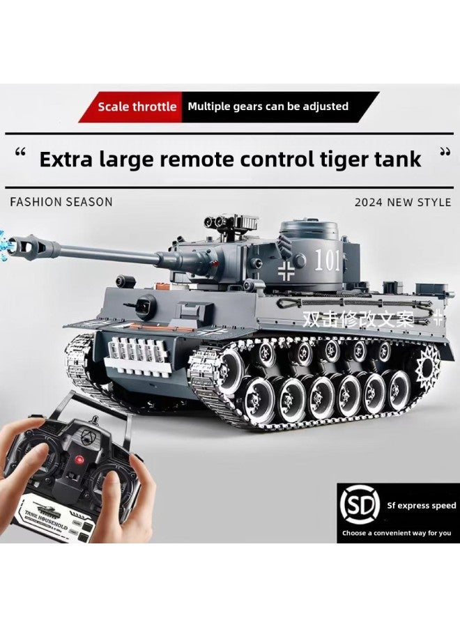 Oversized Tiger Remote Control Tank Toy Professional Boy Electric Kids Alloy Model Car Adult Tiger-Color:⭐Alloy Version 1:18  Exquisite Gift Box-Specifications:Four Sets Of 7.4v Lithium Batteries  - Image 2
