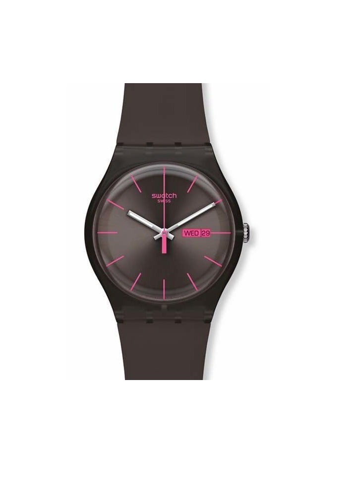 Unisex Brown Rebel Quartz Movement Water Resistant Wrist Watch - 41 Mm