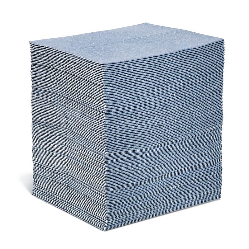PIG Absorbent Mat Pads | 100 Oil Spill Mats | 15" x 19" Perforated Pads | Each Pad Absorbs 30 oz | Total Absorbency is 24 Gallons | Heavyweight | PMB30123 - Image 1