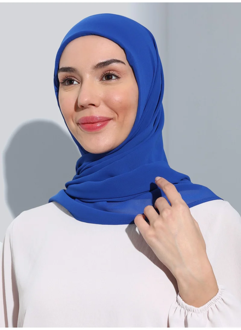 إيكاردين ST111-HIJABLI Chiffon Oval Scarf 14 Saks - Saks Blue -