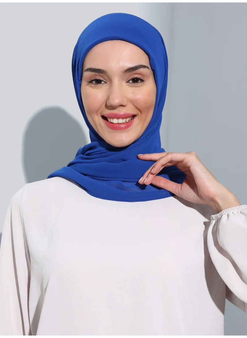 إيكاردين ST111-HIJABLI Chiffon Oval Scarf 14 Saks - Saks Blue -