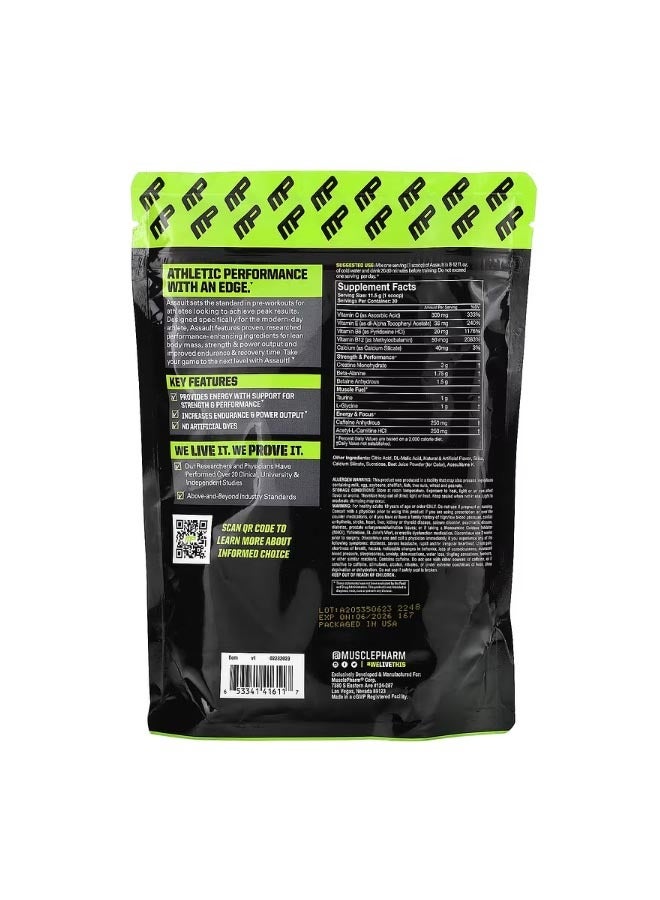 MusclePharm Assault Energy  Strength Pre Workout Watermelon 12.1 oz 344 g - Image 2