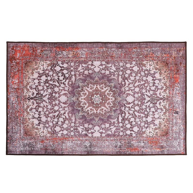 Status Contract Ice Velvet Rugs for Living Room | (Print) Carpet for Living Room Decor | Anti Skid Backing Home Essentials | Aesthetic Vintage Decor Carpet for Bedroom | (4 x 6, D6) - Image 3