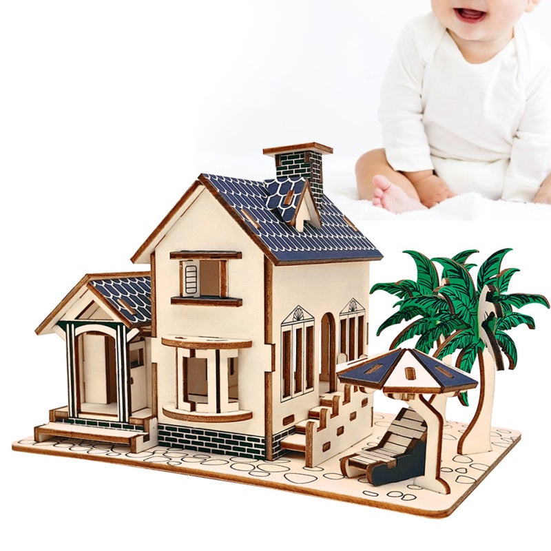 3D Wooden Puzzle Eco-Friendly Wood Material Smooth Safe Edges Educational Toy for Kids Hands-On Learning - Improve Memory and Imagination Building Model for Children - Image 4
