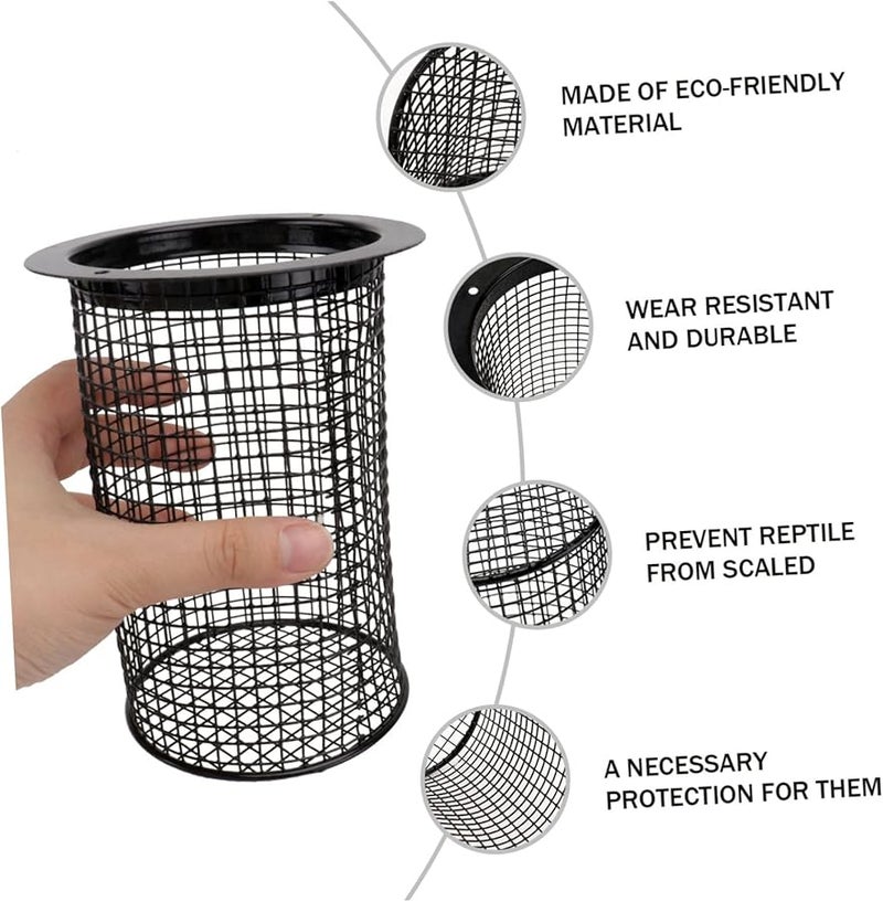 TEHAUX غطاء واقي لمصباح تدفئة الزواحف، شكل دائري، سهل التركيب مع البراغي - Image 5