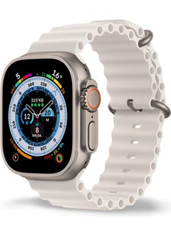Cosmostech Compatible for Smart Watch Watch 42MM 44MM 45MM 49MM 1/2/3/4/5/6/se/7/8/ultra Smart Watch Silicone Band and Strap White  - Image 1