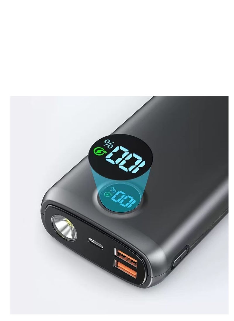skjvxt Power Bank  20000mAh Portable Charger  PD 22.5W and QC 3.0 Quick Charging Built-in Bright Flashlight LED Display 2 USB 1Type-C Output for Most Electronic Devices on The Market (Black)  - Image 2