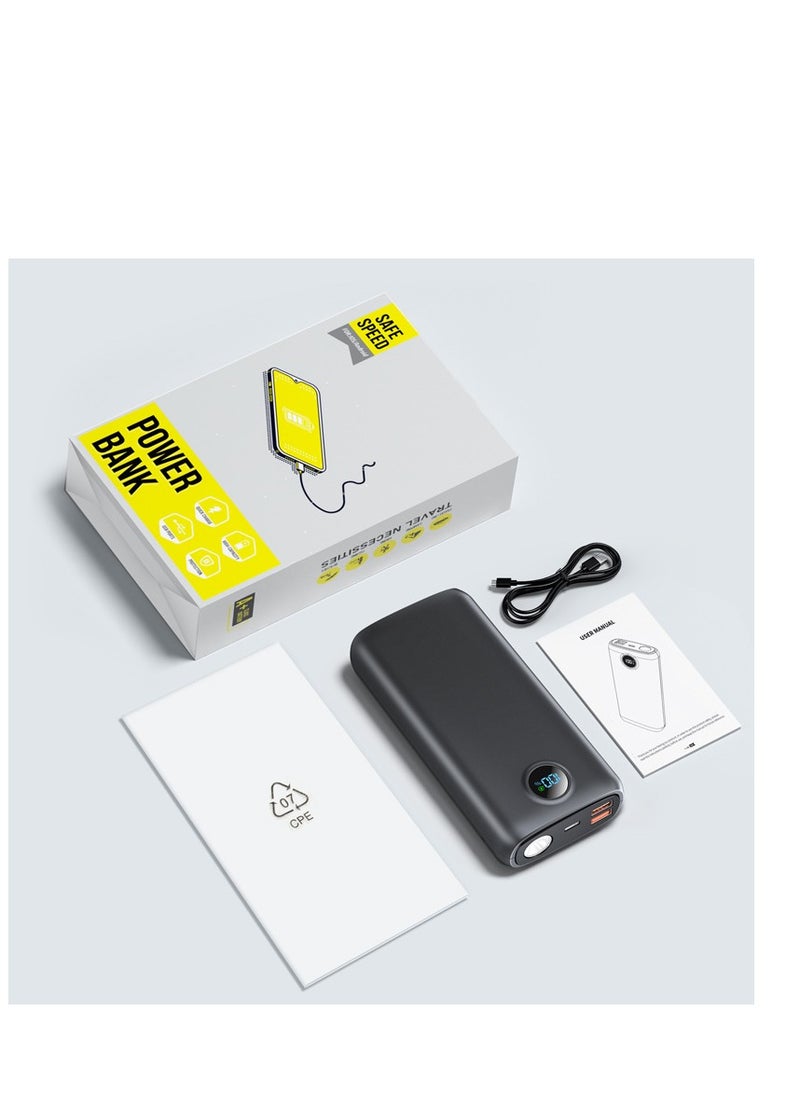 skjvxt - Power Bank  20000mAh Portable Charger  PD 22.5W and QC 3.0 Quick Charging Built-in Bright Flashlight LED Display 2 USB 1Type-C Output for Most Electronic Devices on The Market (Black) - Image 1
