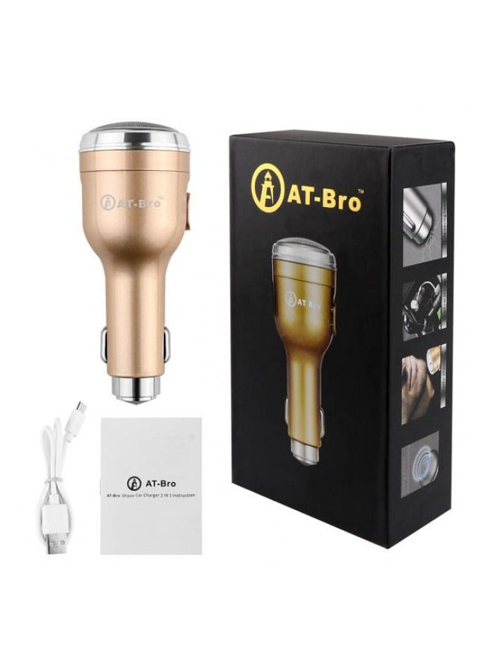 AT-Bro شاحن سيارة عالمي 2 في 1 2.1A USB مع ماكينة حلاقة - Image 1