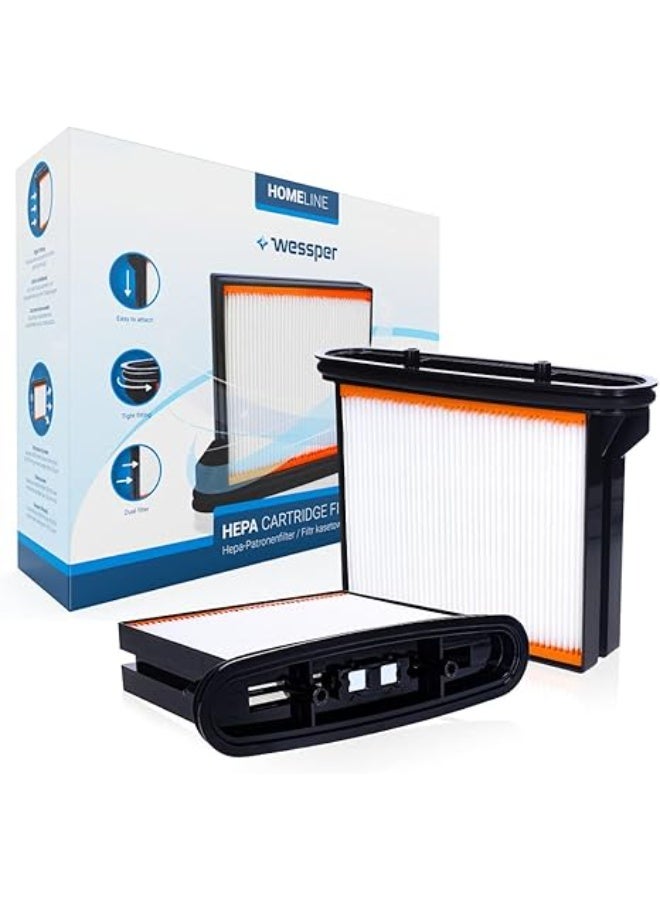 WESSPER HEPA Filter, Compatible with Starmix, Bosch, Metabo, AEG, Hamach, Hitachi, Mafell, Milwaukee, Rothenberger, SPIT, Polyester, 25.7x19.8x5 cm, Reusable - Image 1