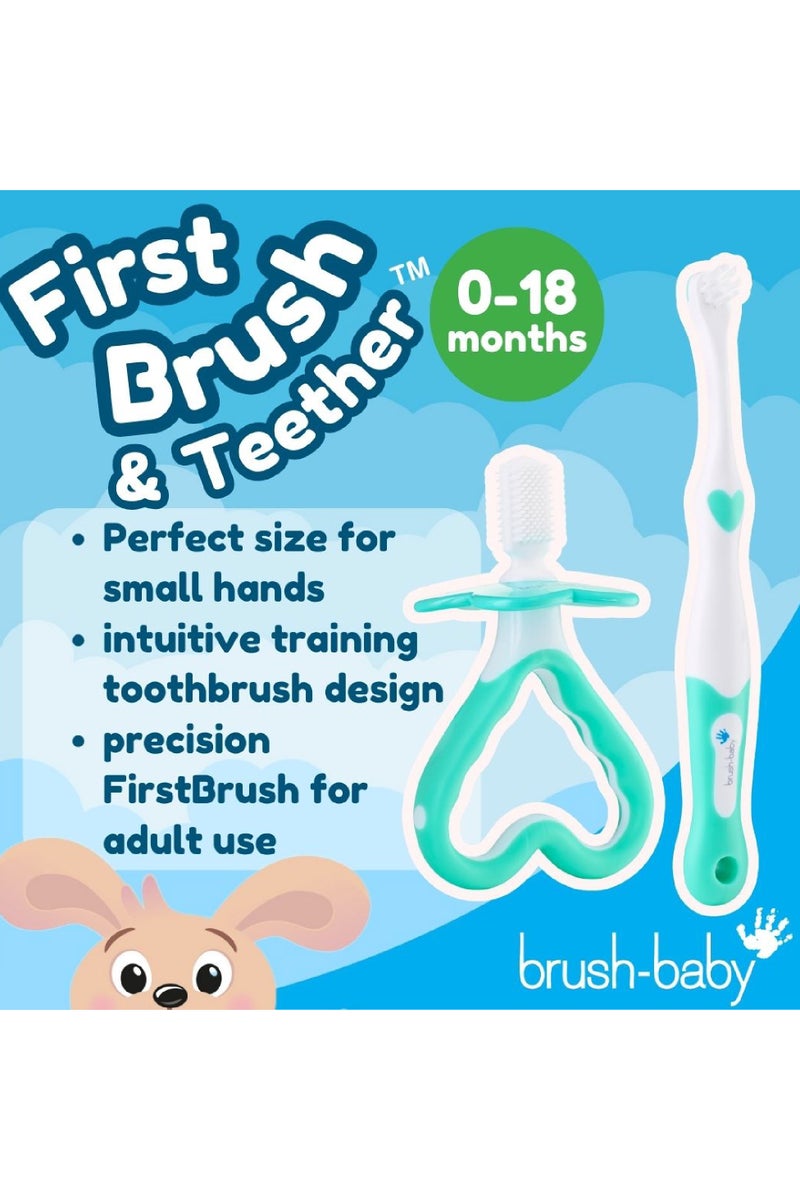 Brush-Baby First Toothbrush & Teether Set  Soft Bristles  Flower Safety Guard  18 Months - Image 5