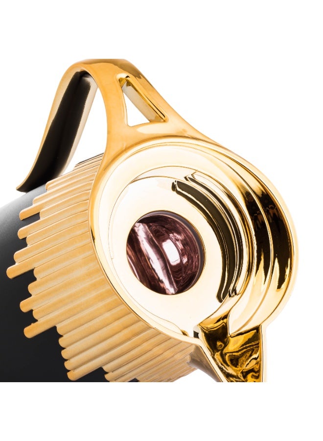 باصرة طقم ترامس شاي وقهوة قطعتين أسود ذهبي - Image 4