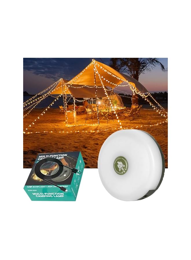 The Bros أضواء خيمة خارجية - أضواء تخييم متعددة الوظائف 4 في 1، مدمجة وقابلة للحمل للتنزه، التخييم، حفلات الفناء (ملونة) - Image 2