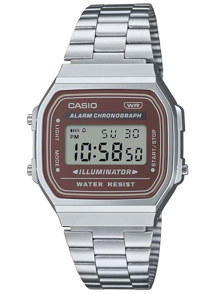 كاسيو ساعة كاسيو A168WA-5AYDF للرجال، مينا بني، كلاسيكية - Image 1