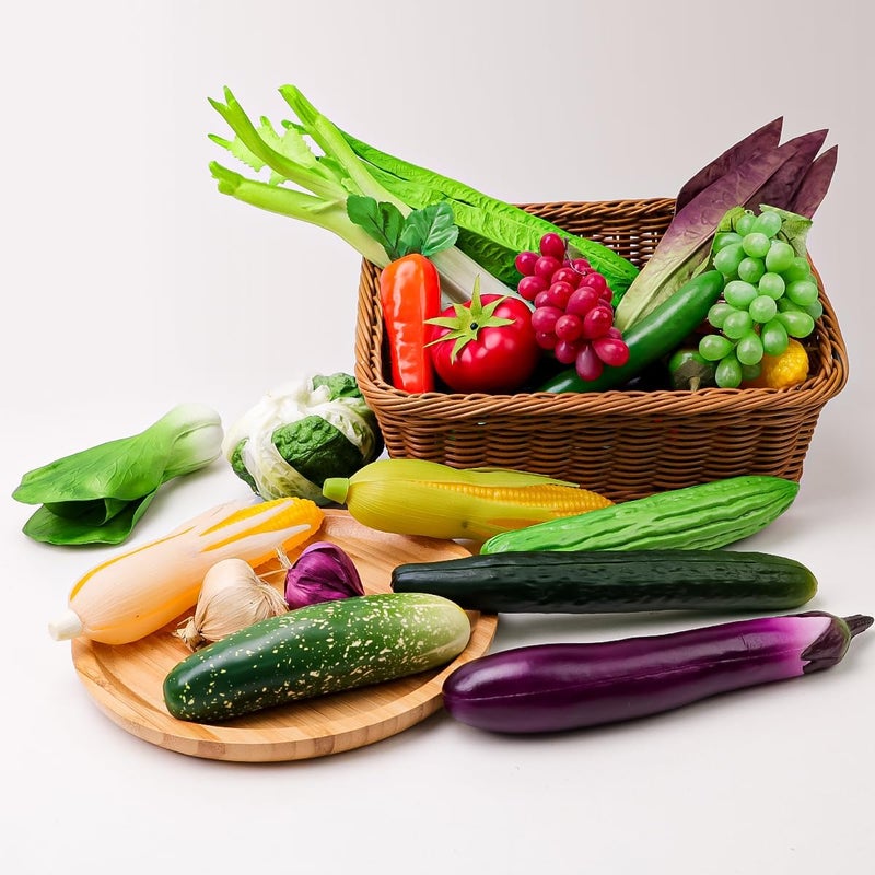 Meiwlong 12 PCS Artificial Fake Realistic Vegetable Faux Lifelike Plastic Photography Props Centerpieces Fruit Model Decoration Home Party Festival - Image 3