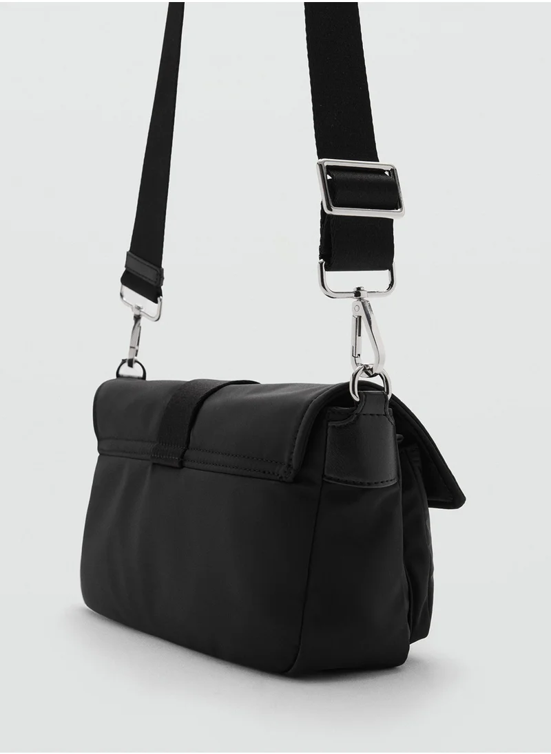 MANGO M-- Trini Flap Over Buckle Strap Crossbody