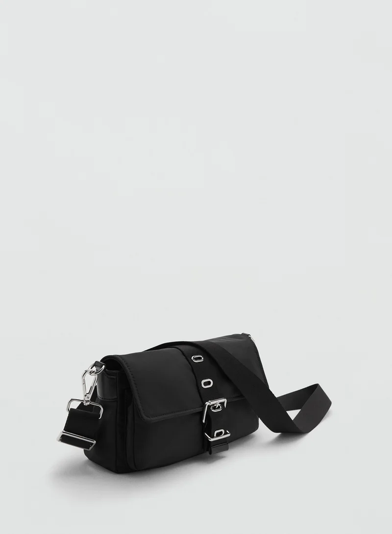 مانجو M-- Trini Flap Over Buckle Strap Crossbody