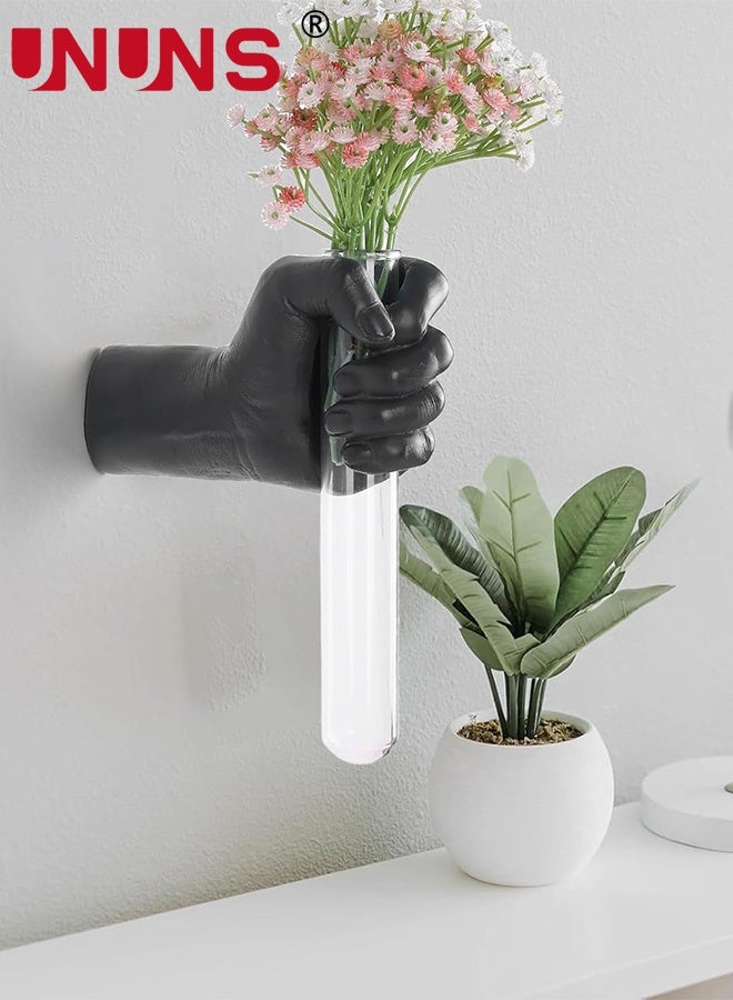 UNUNS Wall Vase,Black Wall Sculptures,Hand Vases Home Decor,Wall Mount Art Sculpture,Unique Wall Art Statue,Wall-Mounted Human Hand Decorative Vase,Hanging Decor for Wall＆Home Decor,Bathroom,Restaurant,Hotel,Black - Image 5