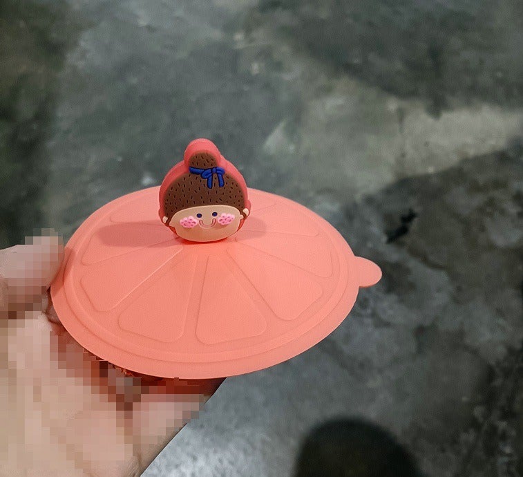 Generic 11cm Cute Fruit Cartoon Silicone Cup Lid – Airtight Dustproof ...