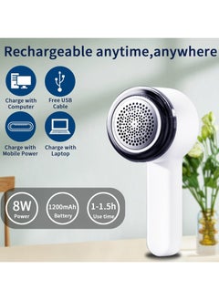 كيمايا مزيل الوبر الكهربائي، مزيل الوبر الكهربائي مع شفرة بديلة قابلة للشحن عبر USB، ماكينة حلاقة الوبر الكهربائية للملابس واللزج (أبيض)  - Image 3