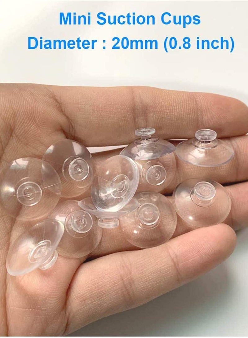 SOLARAE Suction Cup Hooks, Removable Waterproof Stronge Powerful 20mm Mini Suction Cups Clear Professional PVC Plastic Sucker Pads for Decoration Wall Home Bathroom Kitchen Car (10 Pcs) - Image 3