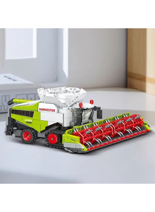Large Scale Wheat Harvester Building Blocks Set 1000pcs Realistic Moving Parts Farm Toy - Image 4
