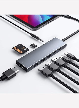USB C Hub, Type C Hub 9 in 1 Multiport Adapter with 87W Power Delivery,4K HDMI Output,3 USB3.0 and USB-C 5 Gbps Data Ports,SD/TF Card Reader,3.5mm Headphone Jack Compatible with MacBook Air, MacBook - pzsku/Z134412A956F2C2A2ED64Z/45/_/1736217295/05b77b9d-f9d5-44c4-be89-c2355b1c1a6a