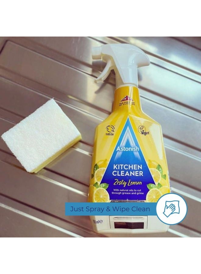 Astonish منظف المطبخ - مزيج مع زيوت طبيعية - قوي على الأوساخ والشحوم - تنظيف عميق وفعال - سهل الاستخدام - صديق للبيئة - نباتي - خالي من التجارب على الحيوانات - عطر ليمون منعش - 750 مل - Image 5