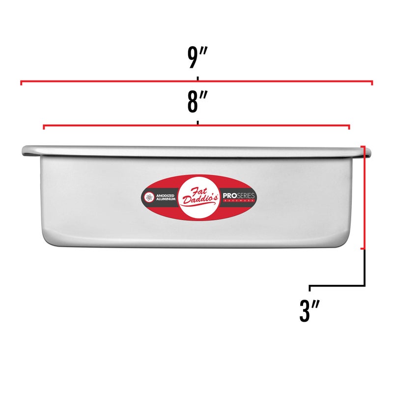 Fat Daddio's Anodized Aluminum Square Cake Pan, 3" High - 8 Inch x 8 Inch x 3 Inch - Image 2