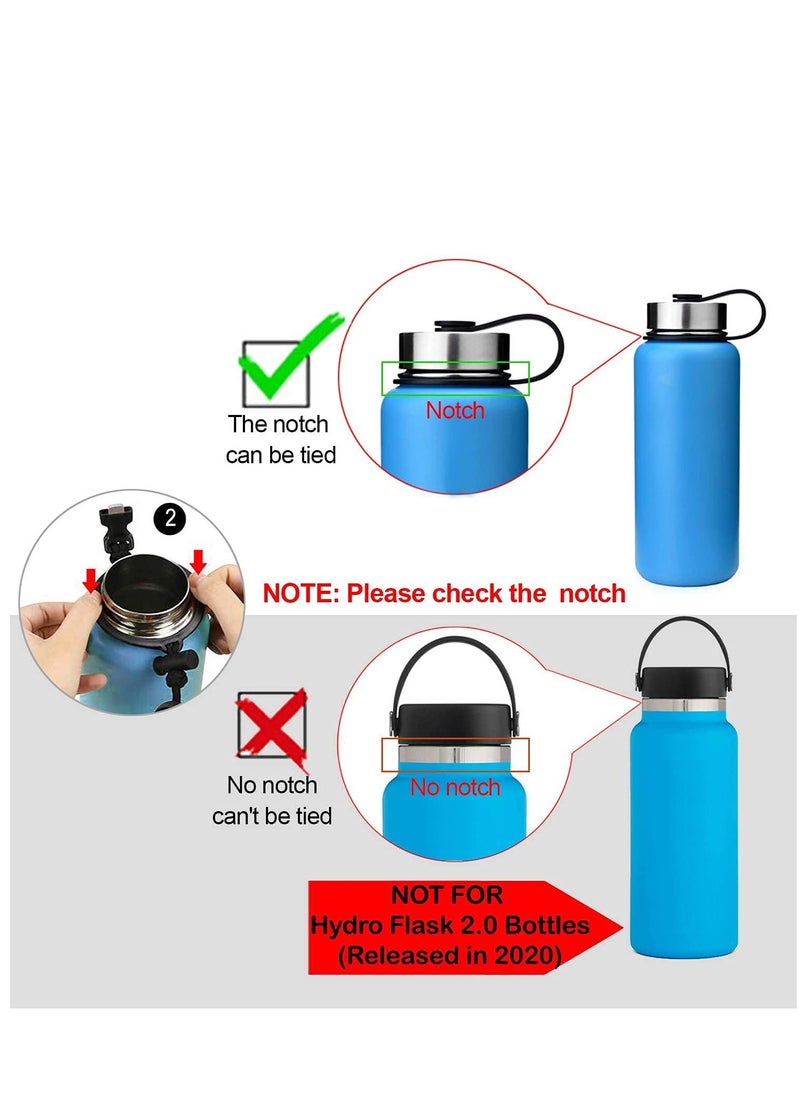 Generic Paracord Handle Shoulder Strap Compatible with Hydro Flask Wide Mouth Water Bottles 12oz To 64oz(Not for The New Hydro Flask 2.0) Bottle Strap For Walking Hiking Camping（Blue/Black）  - Image 2