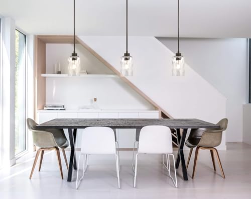 XiNBEi Lighting Pendant Lighting 1 Light Mini Pendant Light with Glass, Modern Adjustable Kitchen Hanging Ceiling Light Dark Bronze Finish XB-P1227-DB - Image 4
