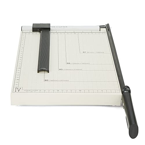 Mind Reader METRIM-BLK Metal Paper Trimmer, Adjustable Guide and Automatic Lock Clamp with Guidelines, Capacity 10 Pages, 18"L x 10"W x 1.5"Th, Black - Image 1