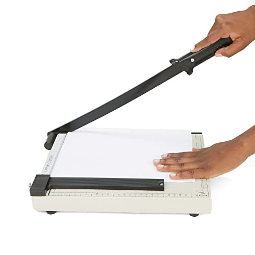 Mind Reader METRIM-BLK Metal Paper Trimmer, Adjustable Guide and Automatic Lock Clamp with Guidelines, Capacity 10 Pages, 18"L x 10"W x 1.5"Th, Black - Image 5