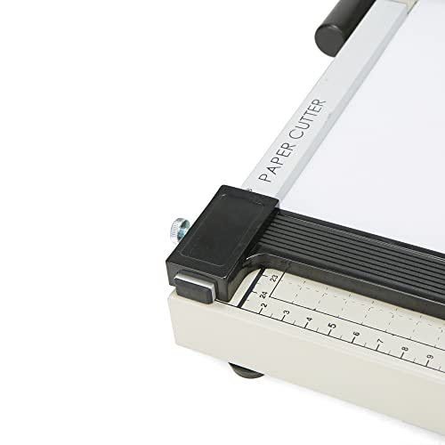Mind Reader METRIM-BLK Metal Paper Trimmer, Adjustable Guide and Automatic Lock Clamp with Guidelines, Capacity 10 Pages, 18"L x 10"W x 1.5"Th, Black - Image 4