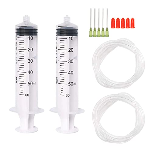 SKYPRO 14 Pcs - 50ml Syringes with 14ga Blunt Tip Needles With Syringe Caps and Transparent Tube for Refilling and Measuring Liquids, Oil or Glue Applicator - Image 1