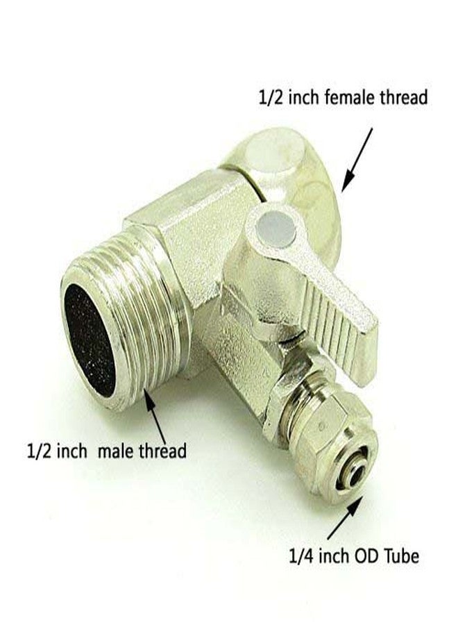 Malida 1/2" to 1/4" Feed Water Adapter Ball Valve Faucet Tap Reverse Osmosis - Image 2