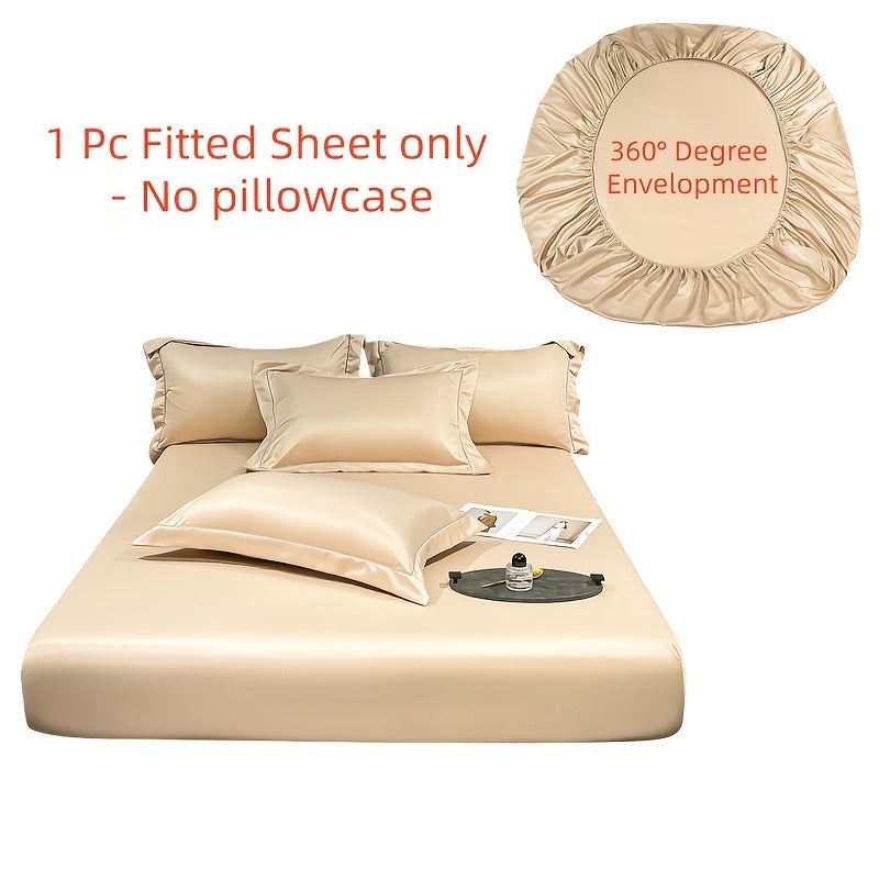 Cooling Bed Sheet for Hot Sleepers, Summer Breathable Mattress Protector with 360° Elastic - Cooling Fabric, 9 Colors, Anti-Wrinkle Fade & Shrink, Machine Washable - Image 1