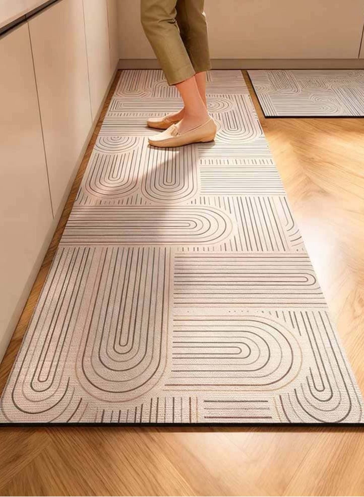 Aideli 2-Piece Diatom Mud Kitchen Mat Set, Non-Slip Anti-Fatigue Absorbent Floor Rugs for Kitchen, Bathroom, Laundry, Home – 40x60cm + 40x120cm - Image 1