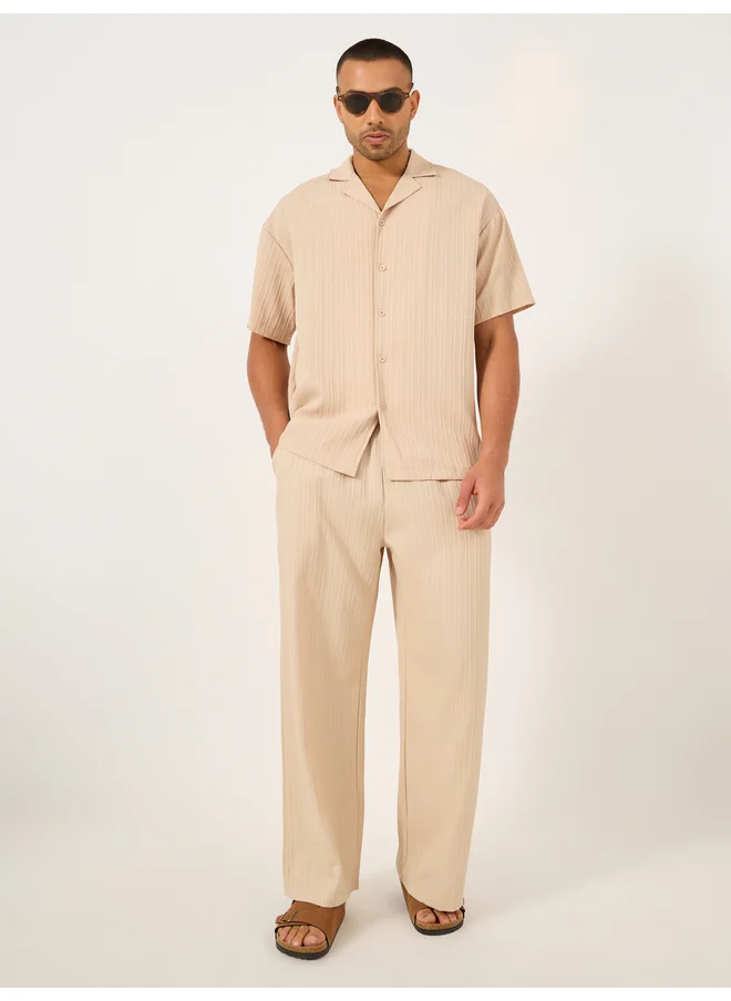 Take Two Take Two Solid Short Sleeve Camp Collar Regular Fit Shirt