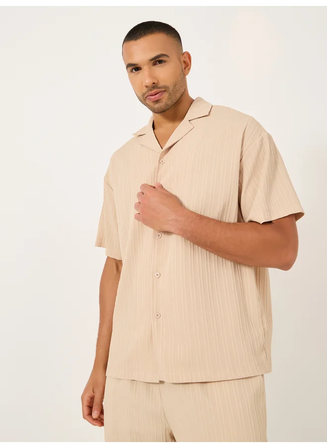 Take Two Take Two Solid Short Sleeve Camp Collar Regular Fit Shirt