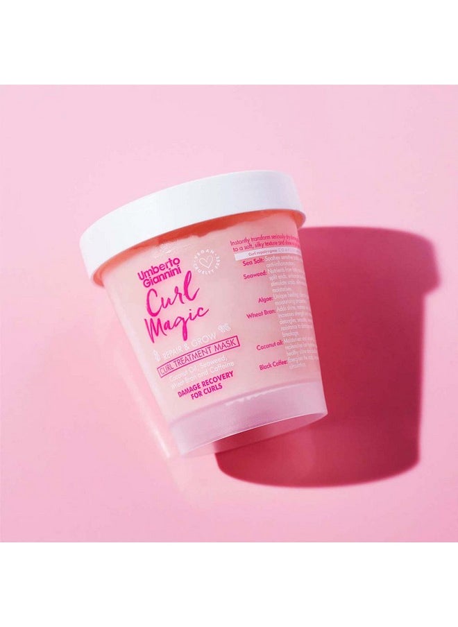 Umberto Giannini Curl Magic Repair & Grow Curl Treatment Mask | Coconut Oil, Seaweed, Wheat Bran & Caffeine | Damage Recovery For Curls | Vegan & Cruelty Free - 210G (Pack Of 1)  - Image 2