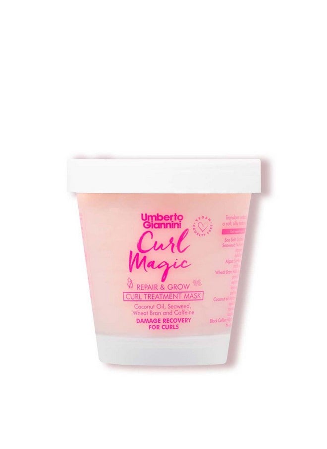 Umberto Giannini Curl Magic Repair & Grow Curl Treatment Mask | Coconut Oil, Seaweed, Wheat Bran & Caffeine | Damage Recovery For Curls | Vegan & Cruelty Free - 210G (Pack Of 1)  - Image 1