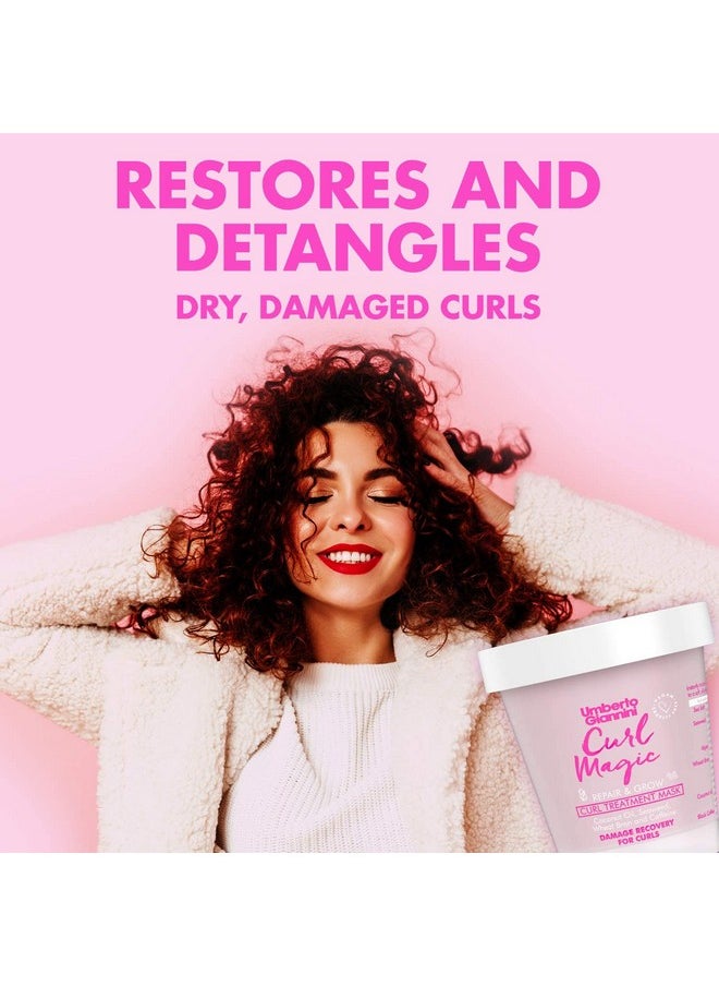 Umberto Giannini Curl Magic Repair & Grow Curl Treatment Mask | Coconut Oil, Seaweed, Wheat Bran & Caffeine | Damage Recovery For Curls | Vegan & Cruelty Free - 210G (Pack Of 1)  - Image 4