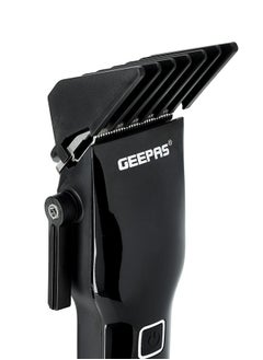 GEEPAS Digital Professional Hair Clipper, Trimmer 8 Combs Men Beard Mustache Edger With LED Display, Rechargeable Haircut Kit, Steel Blade  - Image 5