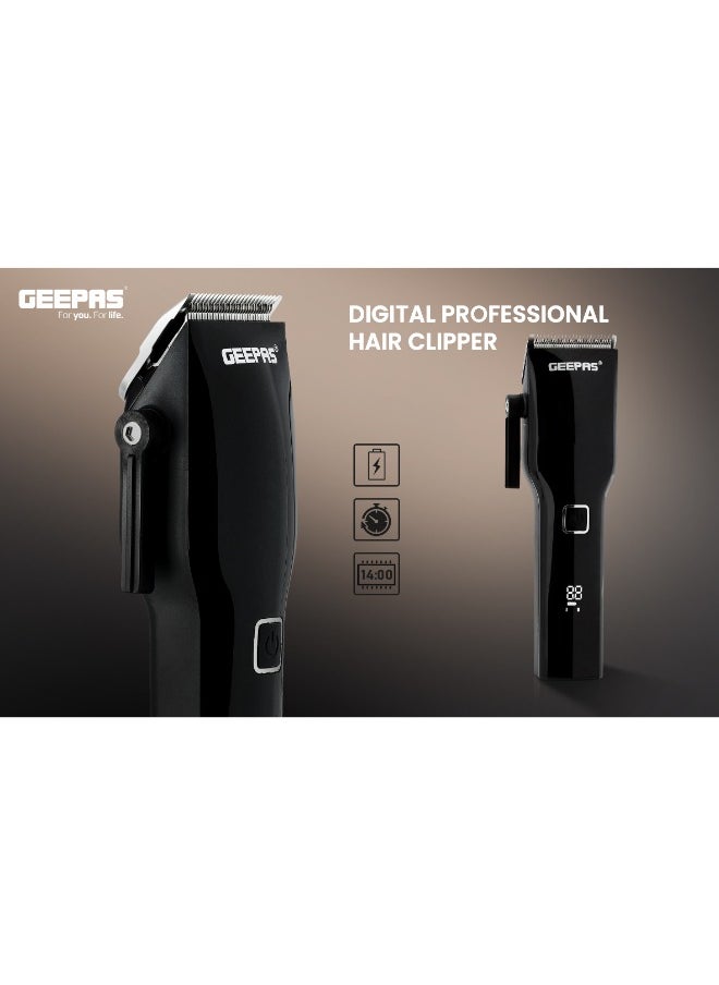 Digital Professional Hair Clipper, Trimmer 8 Combs Men Beard Mustache Edger With LED Display, Rechargeable Haircut Kit, Steel Blade