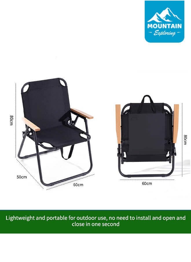 Portable Folding Camping Chair, Foldable Travel Chair, Picnic Chair, Supports up to 200KG, Reinforced Steel Frame, Solid Wood Armrests, Suitable for Camping, Picnic, Fishing, and Outdoor Travel - pzsku/Z134462AF3AF0DD2DF498Z/45/1741746771/6ba29f3f-3a32-4ac9-ba5f-e175c59b6567